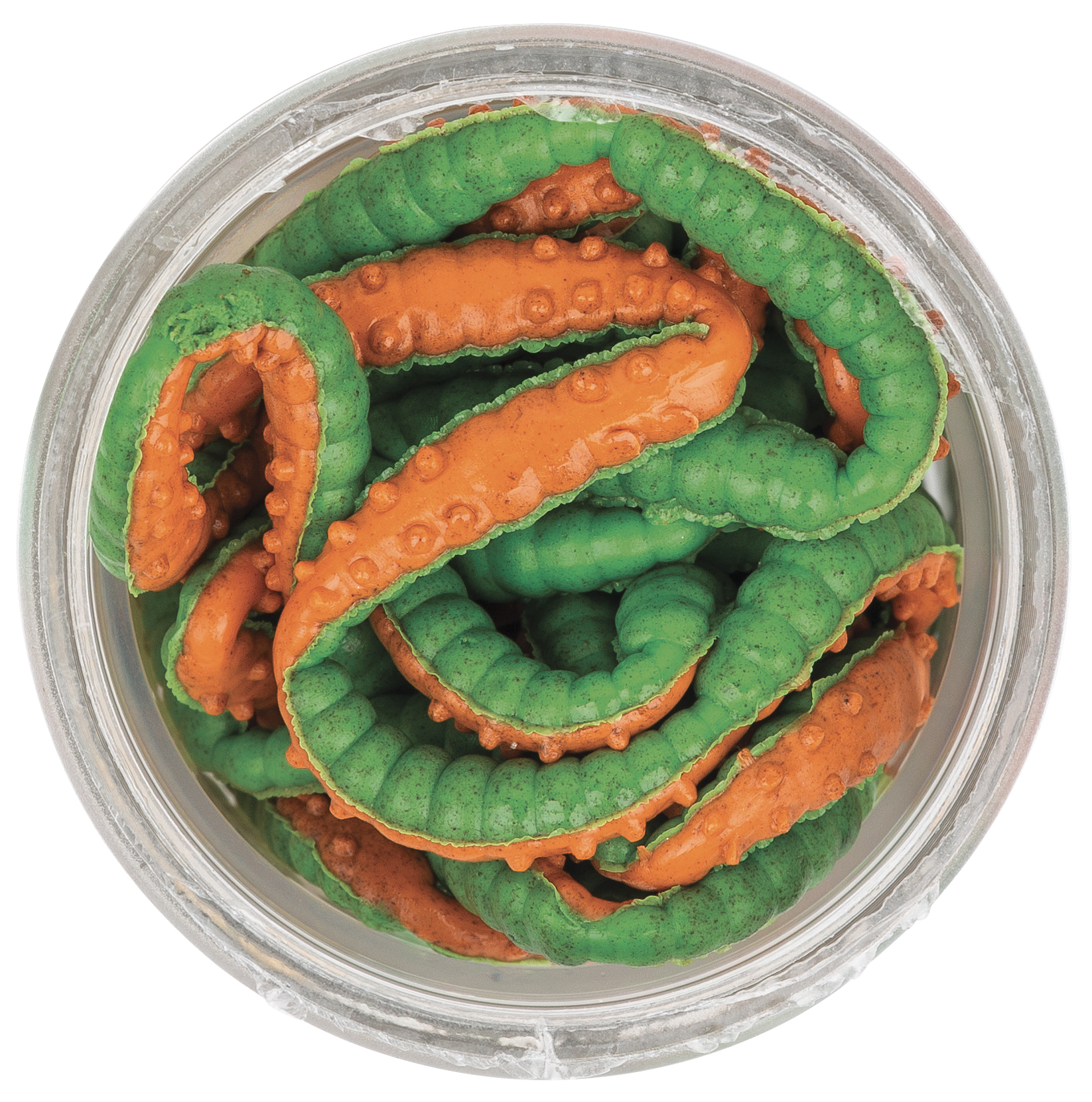 Picture of BERKLEY POWERBAIT HONEY WORM GREEN ORANGE