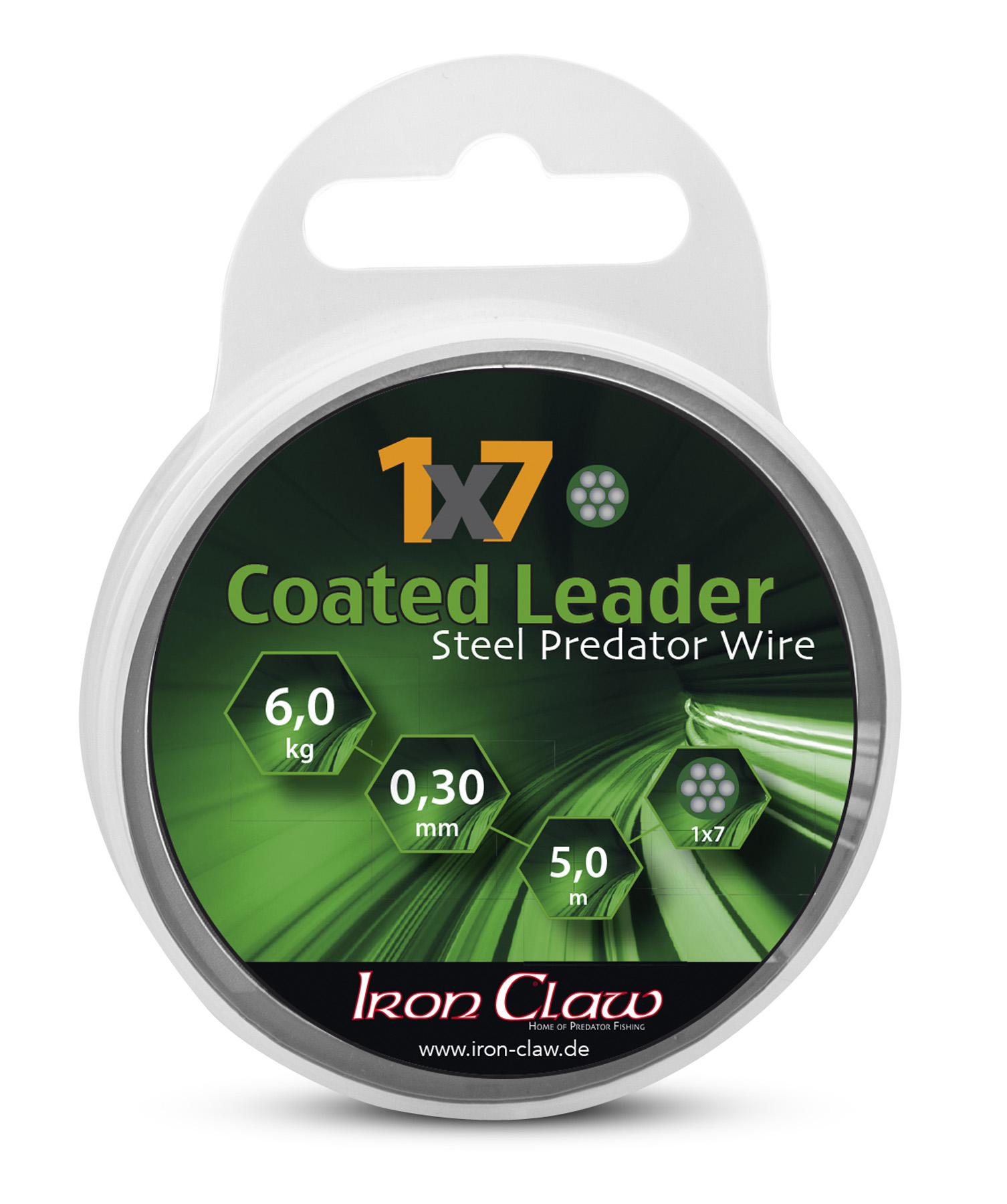 Picture of IRON CLAW 1x7 Coated Leader green