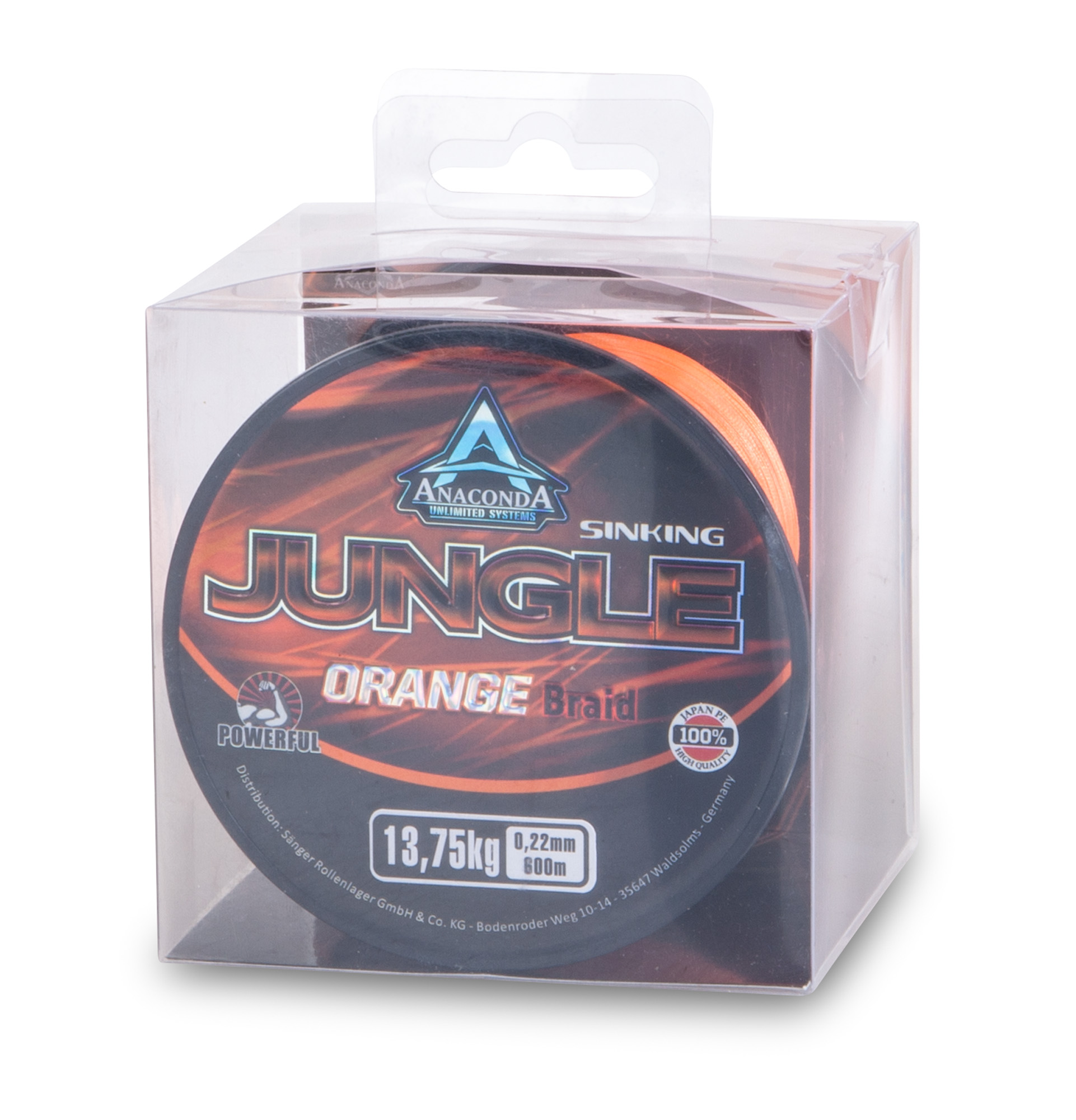 Bild von ANACONDA Jungle Orange Sinking Braid 600m