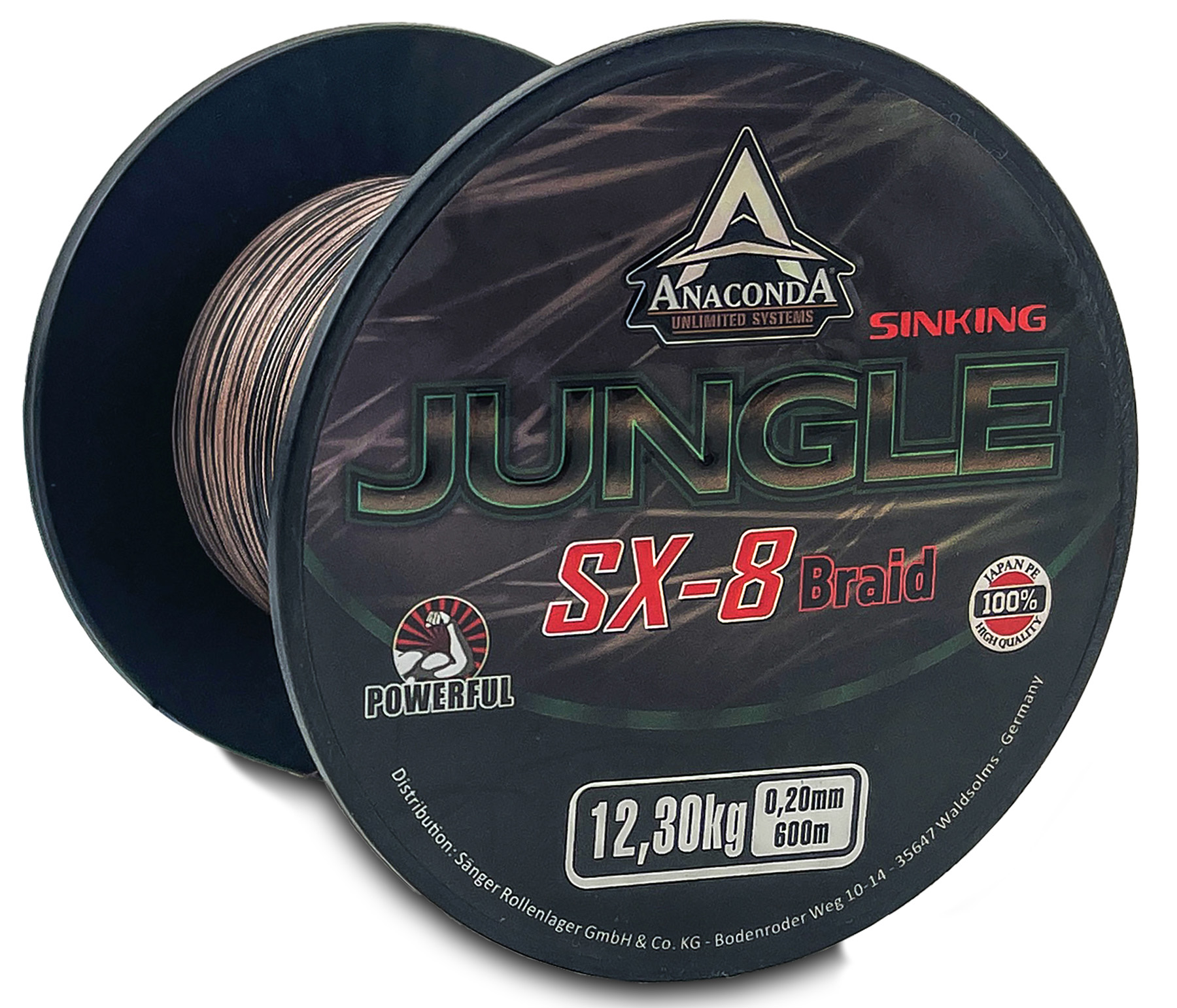 Bild von ANACONDA Jungle SX-8 Braid Sinking 600m 0,28mm/17,15kg