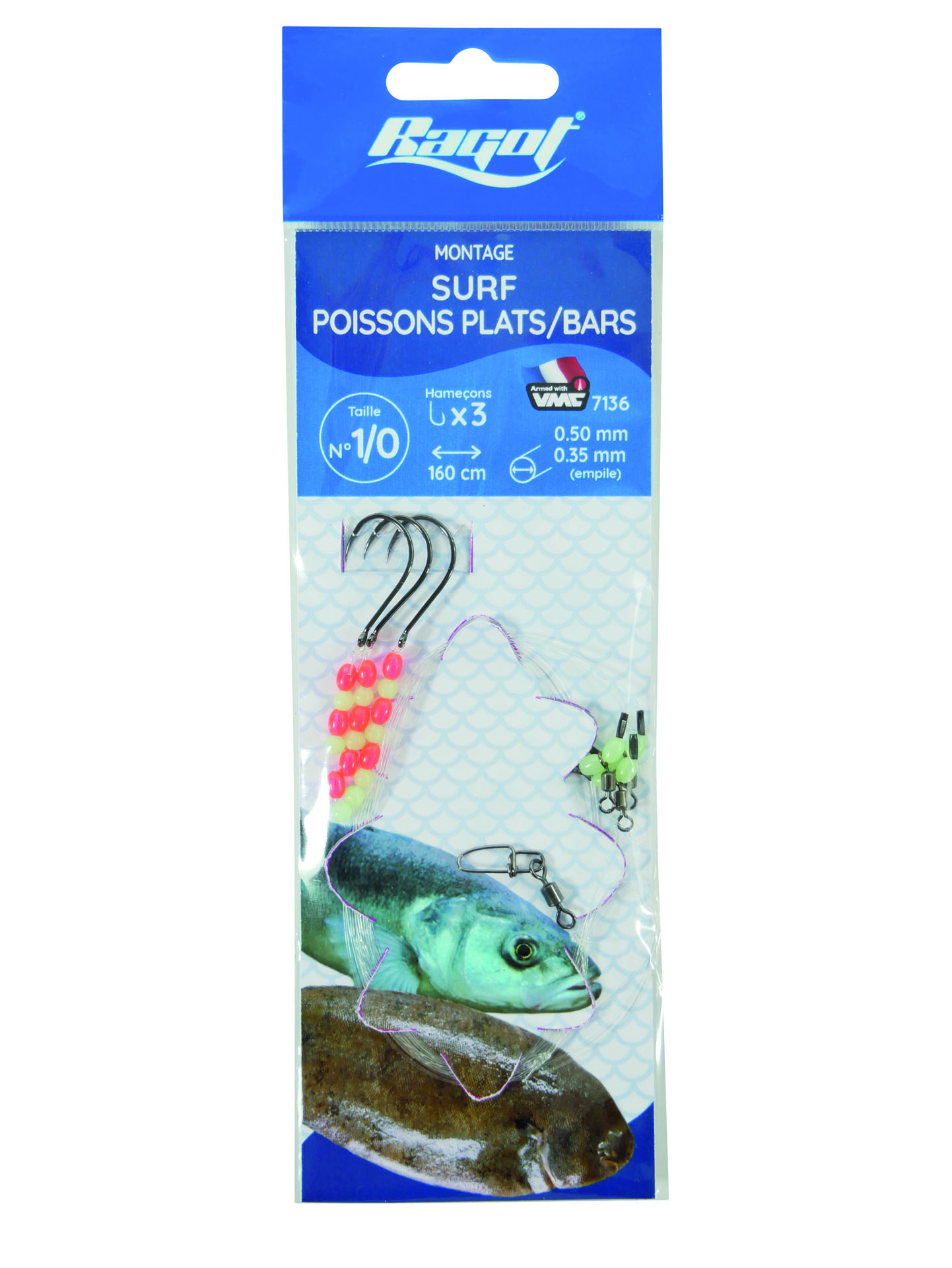 Bild von 3H SURF RIG FLAT FISH BASS1/0
