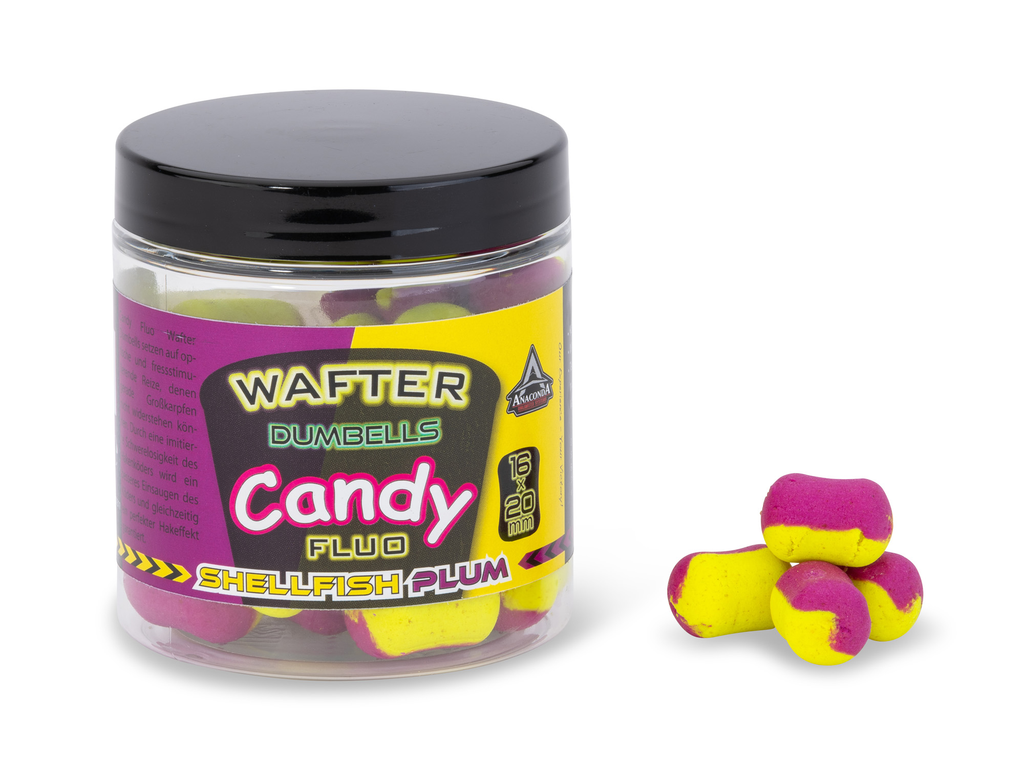 Picture of Candy Fluo Wafter Dumbells 16x20mm Shellfish/Plum