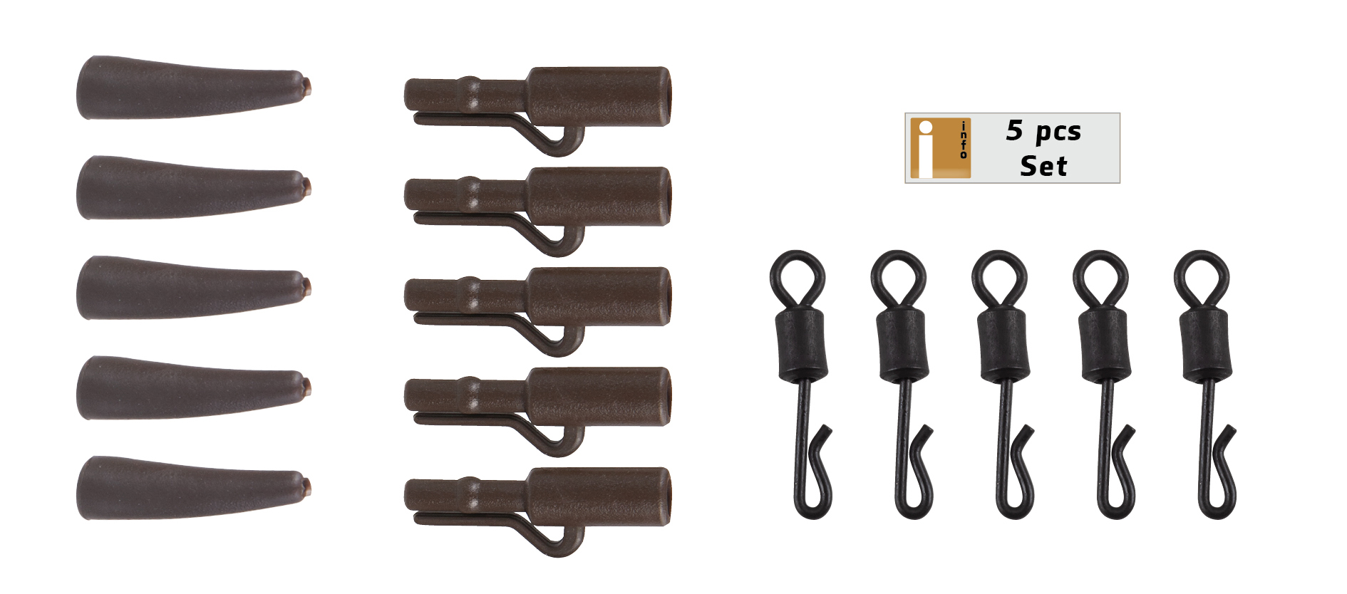 Bild von Quick Change Saftey Lead Clip Kit 5pcs. Brown
