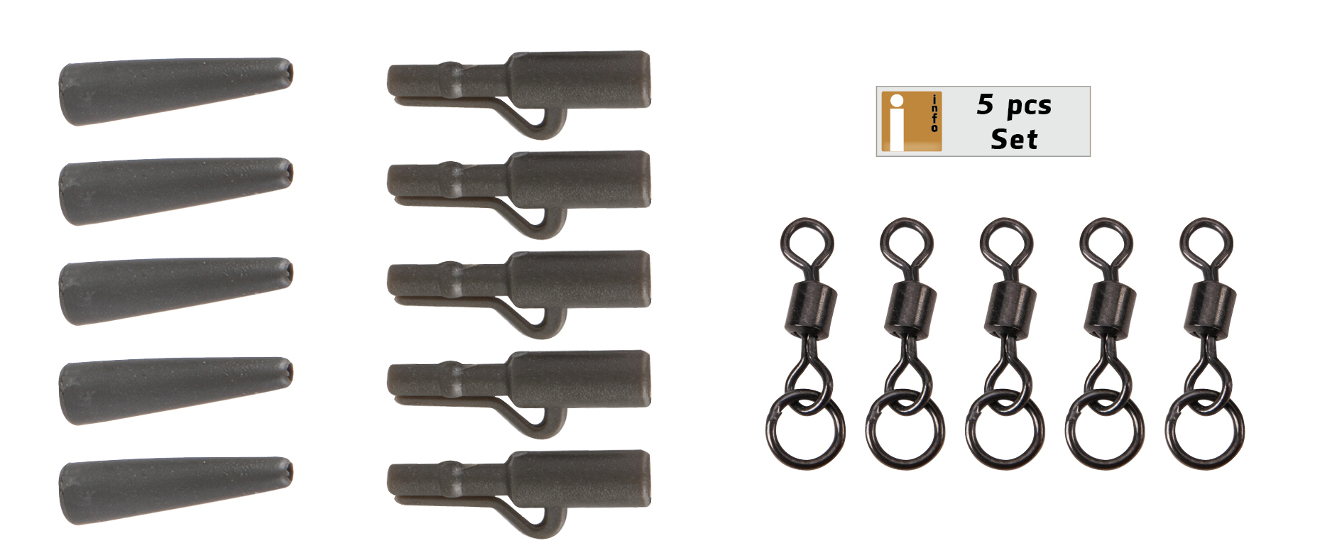 Bild von 360° Flex Ring Swivel Saftey Clip Kit 5pcs. Army Green