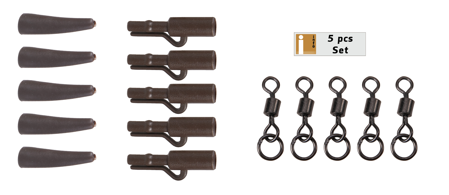 Bild von 360° Flex Ring Swivel Saftey Clip Kit 5pcs. Brown